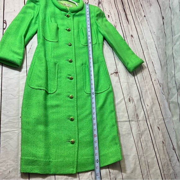 Musee D'Uji Womens Vintage Style Green Coat Size 38 Lime Green - Picture 5 of 14
